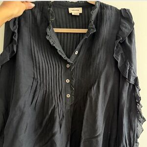 Zadig & Voltaire Midnight Ruffle Blouse